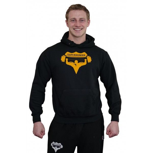 Mikina s kapucí Superhuman - černá/žlutá Mikina s kapucí Superhuman - černá/žlutá