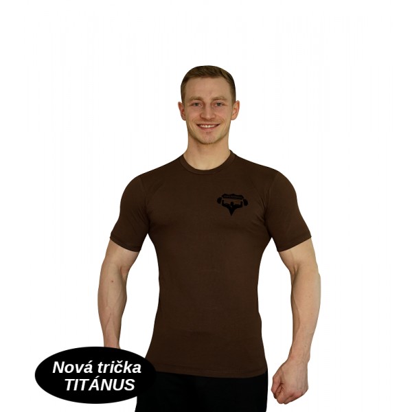 Elastické tričko Superhuman - hnědá/černá Elastické tričko Superhuman - hnědá/černá