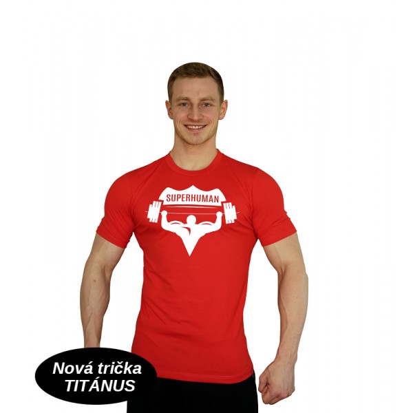 Elastické tričko Superhuman - červená/bílá Elastické tričko Superhuman - červená/bílá