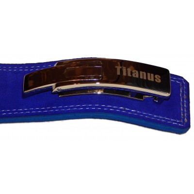 TITANUS fitness Opasek s gravírovanou pákovou přezkou 10/8 (modrá) 