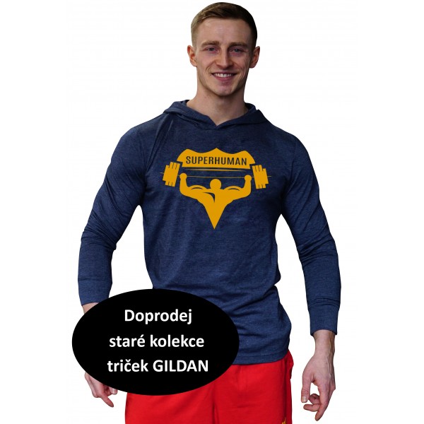 Tričko s kapucí Superhuman - modrá/žlutá S Tričko s kapucí Superhuman - modrá/žlutá S