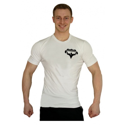 Tričko Superhuman malé logo - bílá/černá