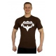 Tričko Superhuman velké logo - hnědá/bílá