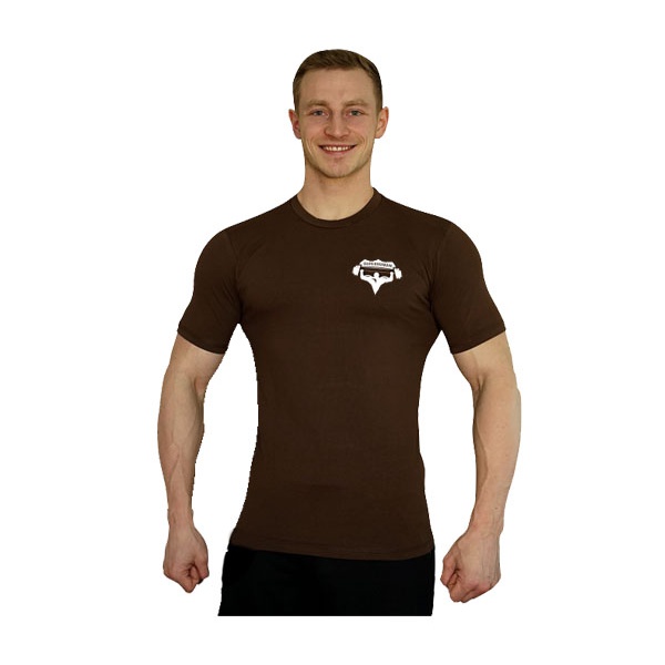 Elastické tričko malý Superhuman - hnědá/bílá Elastické tričko malý Superhuman - hnědá/bílá