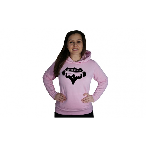 Mikina s kapucí Superhuman - růžová/černá Mikina s kapucí Superhuman - růžová/černá