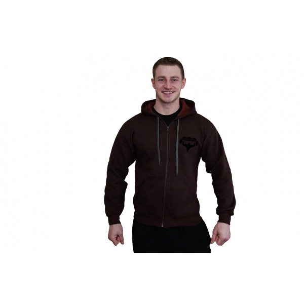 Mikina na zip s kapucí Superhuman - bordová/černá Mikina na zip s kapucí Superhuman - bordová/černá