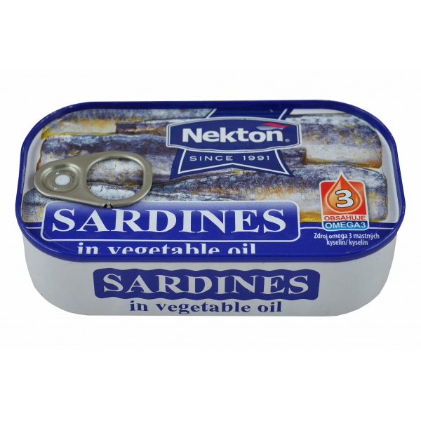 Nekton - Sardinky v rostlinném oleji - Vítěz testu kvality v magazínu dTest 2/2016 Jadran 