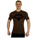 Elastické tričko Superhuman - hnědá/černá
