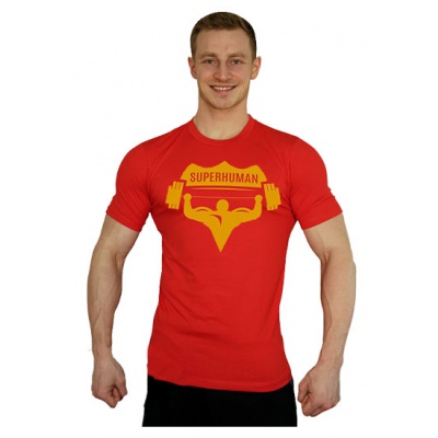 Elastické tričko Superhuman - červená/žlutá