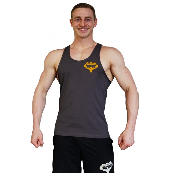 Tílko Superhuman malé logo - rovné/šedé