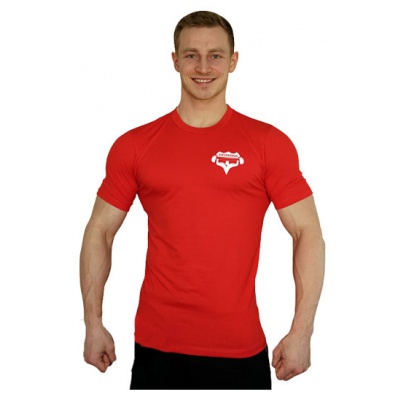 Elastické tričko malý Superhuman - červená/bílá