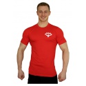 Tričko Superhuman malé logo - červená/bílá