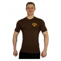Tričko Superhuman malé logo - hnědá/žlutá