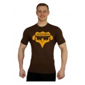 Tričko Superhuman velké logo - hnědá/žlutá