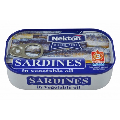 Nekton - Sardinky v rostlinném oleji - Vítěz testu kvality v magazínu dTest 2/2016 Jadran 