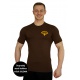 Tričko Superhuman - hnědá/žlutá S malé logo