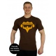 Tričko Superhuman - hnědá/žlutá S velké logo