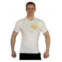 Bílé tričko Superhuman malé žluté logo 6 — vel. M