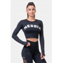 Nebbia Hero crop top s dlouhým rukávem 585 black 