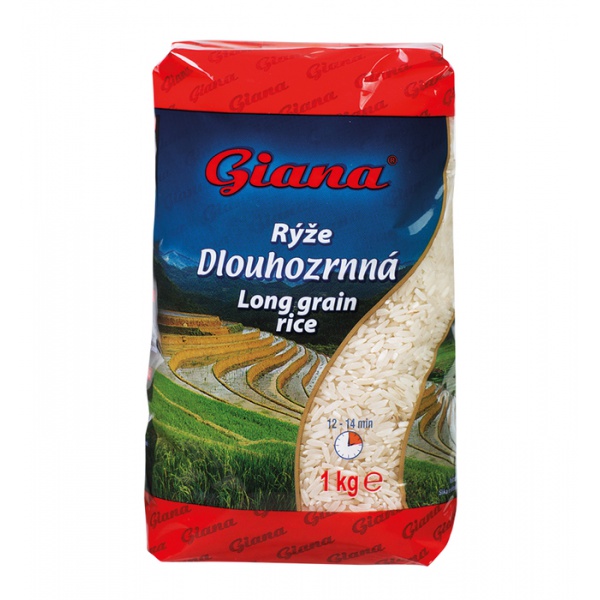 Rýže Dlouhozrnná 1 kg Giana Expirace 8/08/2024