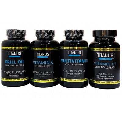 Balíček Superhuman: Krill Oil, Multivitamín, Vitamín D3 a Vitamín C