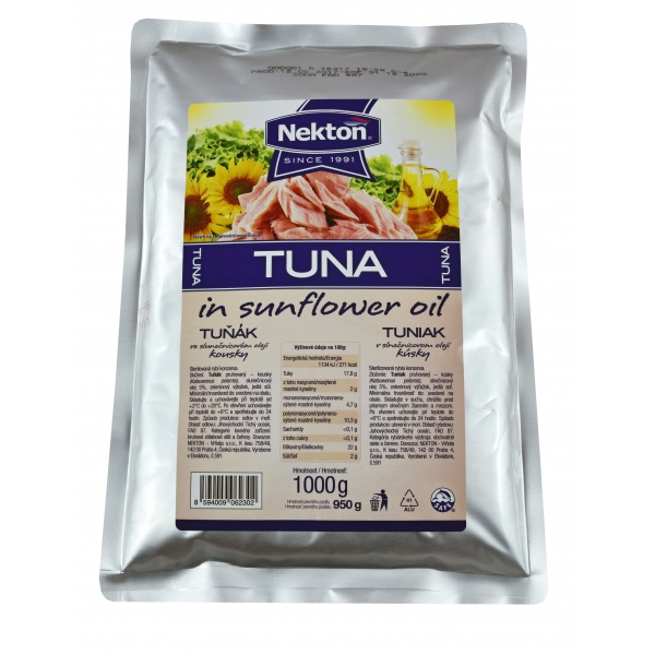 NEKTON Tuňák ve slunečnicovém oleji - kousky 1000 g NEKTON Tuňák ve slunečnicovém oleji - kousky 1000 g