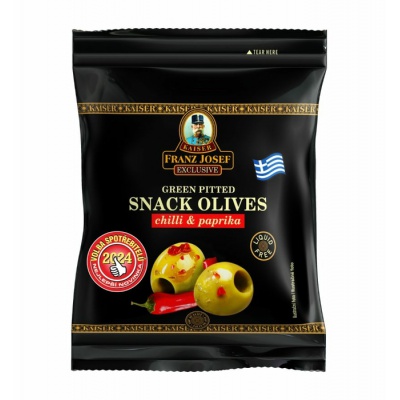 Řecké zelené olivy bez pecky s chilli a paprikou 70g