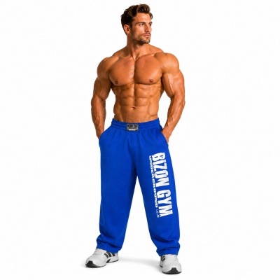 Bizon Gym Tepláky 101 - modrá/bílá