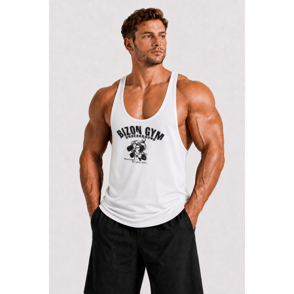 Bizon Gym Tílko 402 - bílá
