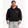 Výrazná černo-oranžová Bizon Gym Mikina 300 Violator s kapucí je pánská sportovní mikina pro fitness, posilovnu i volný čas. Ideální pro výraznější gym outfit.