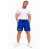 Modré pánské šortky TITANUS T1 s logem značky. Pohodlné sportovní kraťasy pro fitness, trénink, běhání i každodenní nošení.